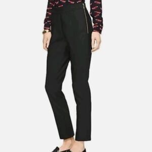 NWOT Kate Spade High Waist Slim Straight Ankle Smocked Waist Side Zip Trouser 6